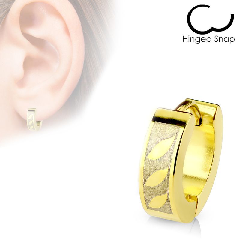 Hoop Earring Gold Leaf