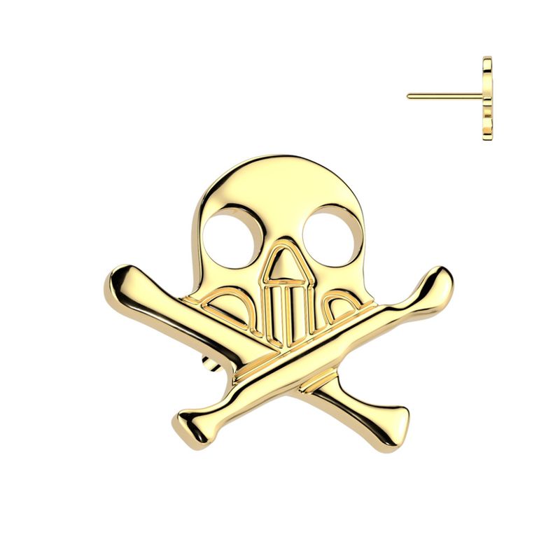 Skull and Bones Push-fit Gold