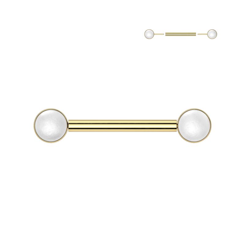 Ilsa Push-fit Nipple Bar Gold Pearl