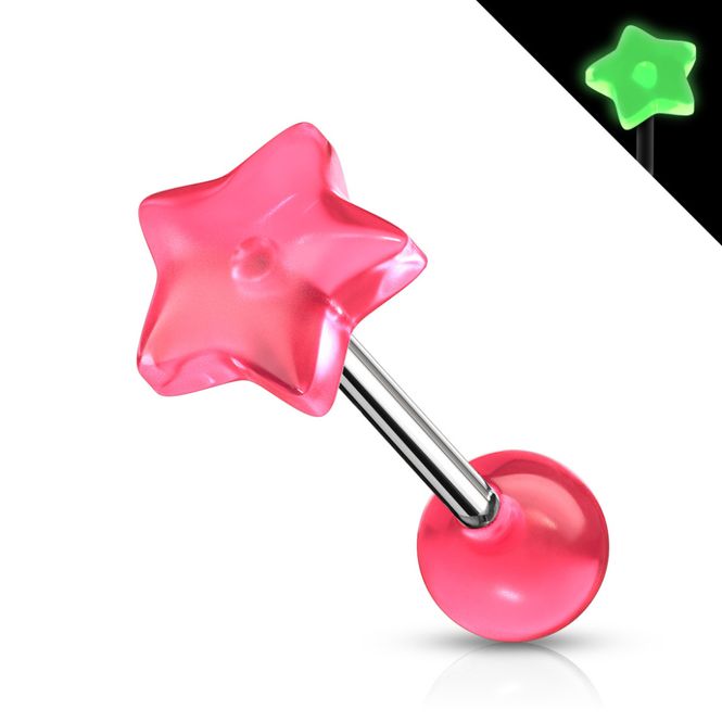 Main Image Starla Glow Star Barbell Pink