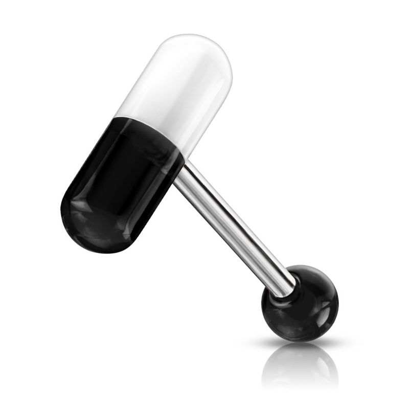 Chill Pill Acrylic Barbell Black