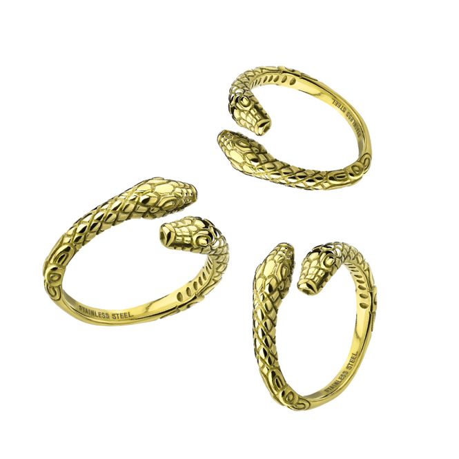 Main Image Two Headed Gold Snake Ring