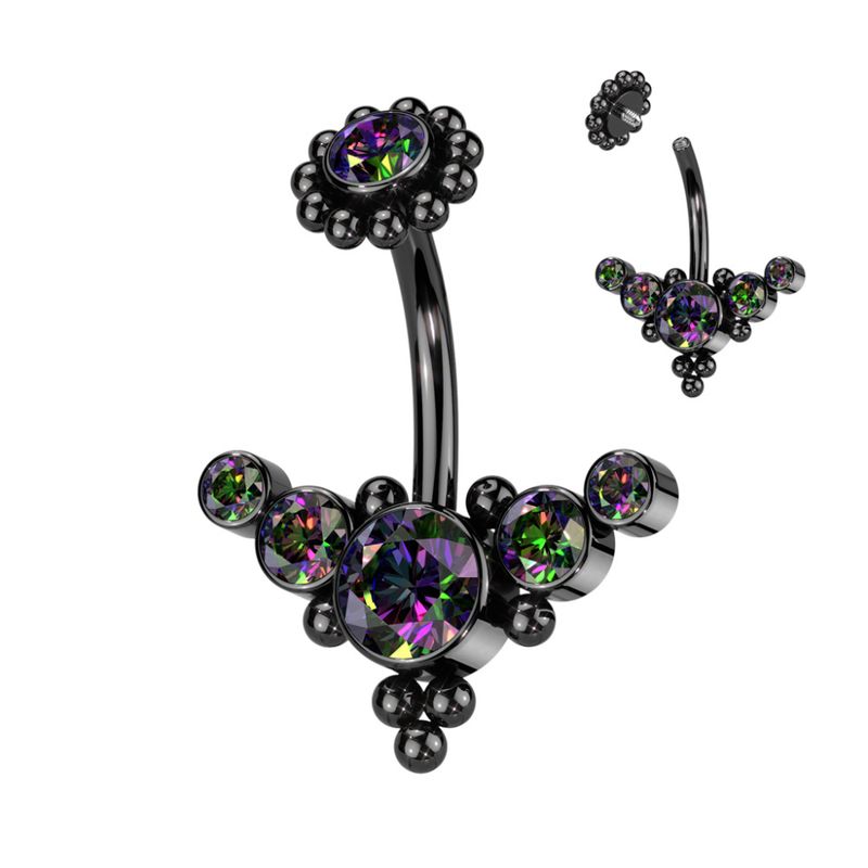 Royal Lana Belly Ring Black Vitrail Medium
