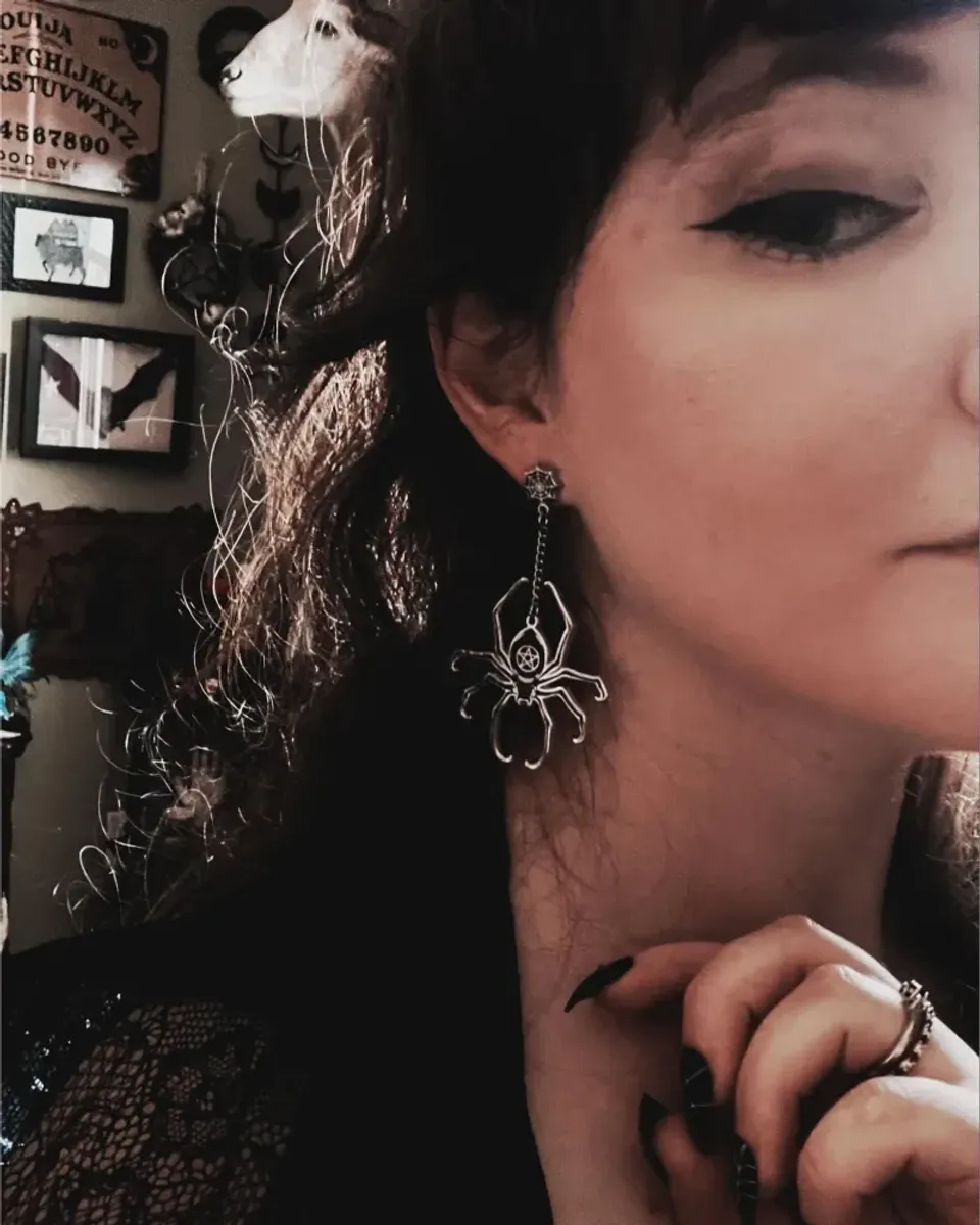 Spider Pentagram Earrings