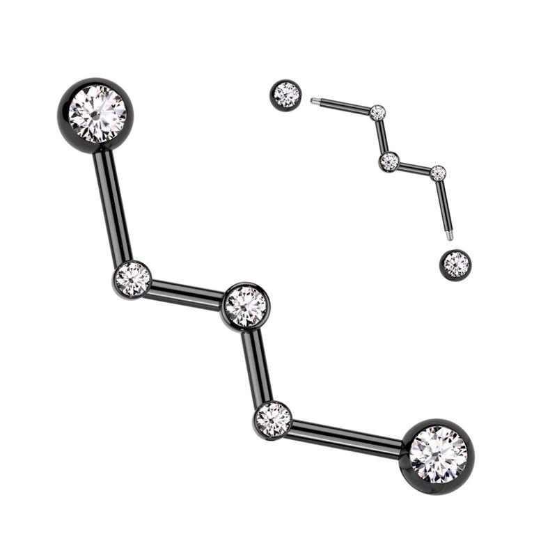 Zig Zag Industrial Barbell Black