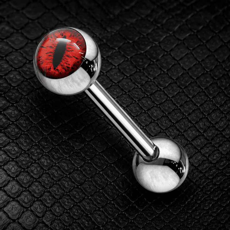 Snake Eye Barbell Tongue Red