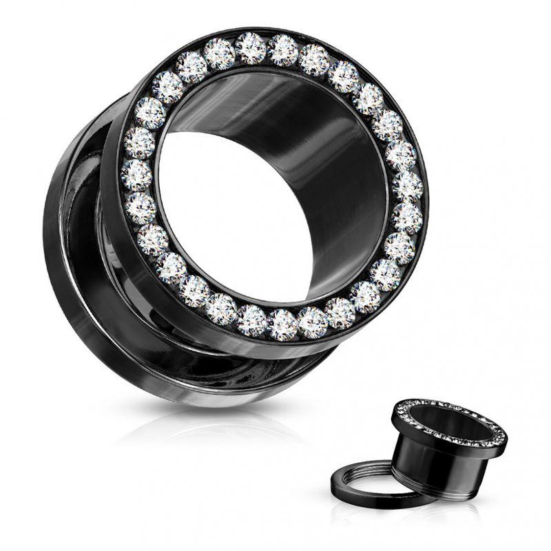 Gem Screw-fit Black Steel tunnel 