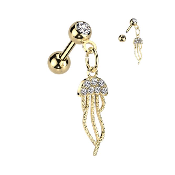 Hovedbilde Jellyfish Dangle Barbell Gold