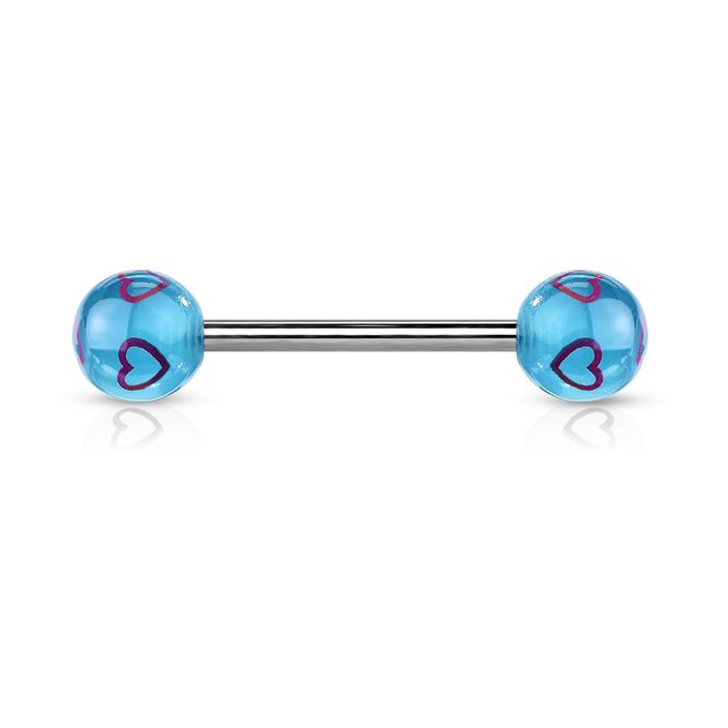 Hovedbilde Acrylic Barbell Heart Blue