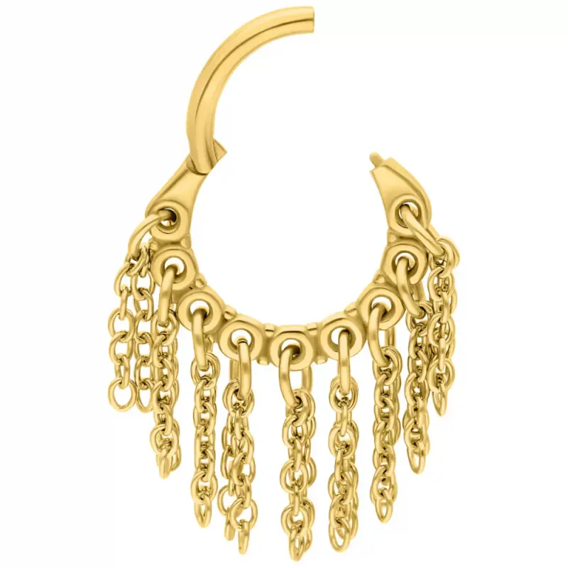 Ama Chains Twisted Hinged Ring Gold