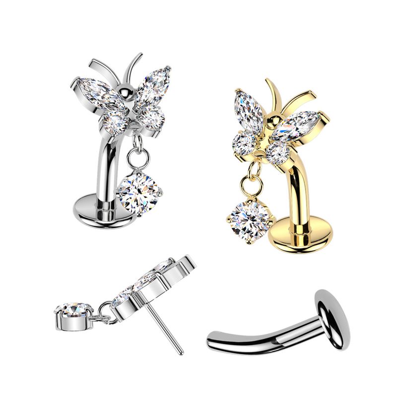 Floating Belly Piercing Butterfly Clear