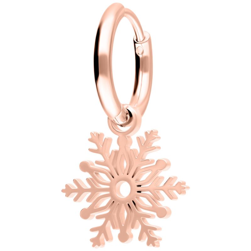 Little Snowflake Hoops Rose Gold