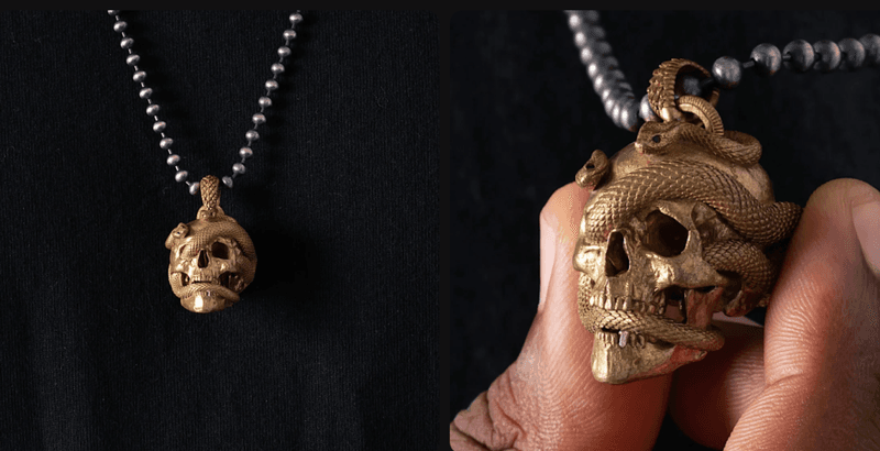 Skull & Snake Pendant
