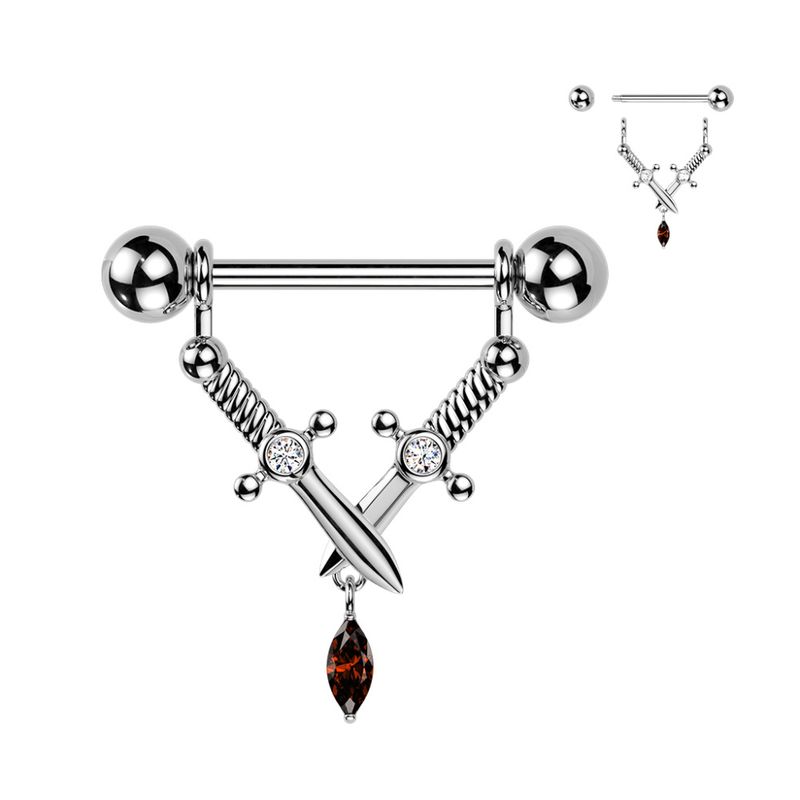 Crystal Daggers Nipple Bar