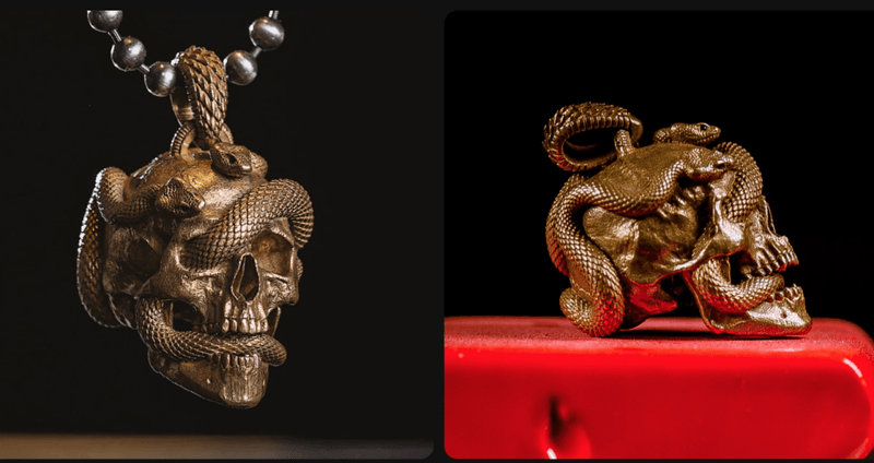 Skull & Snake Pendant