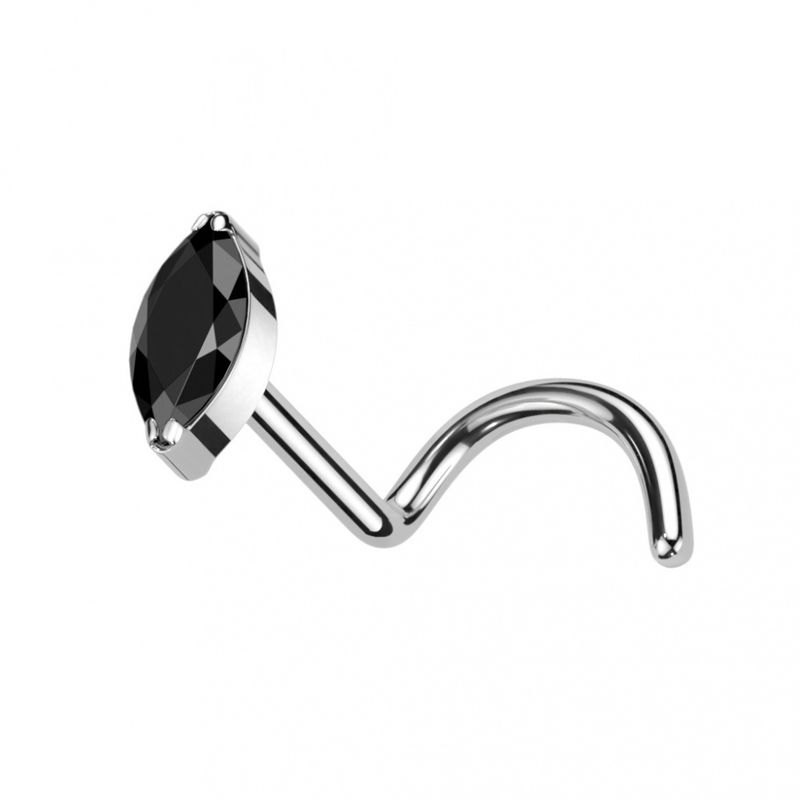 Danielle Gem Nose Screw Black
