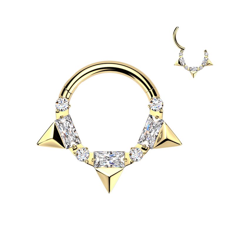 Nyxie Hinged Ring Gold Clear