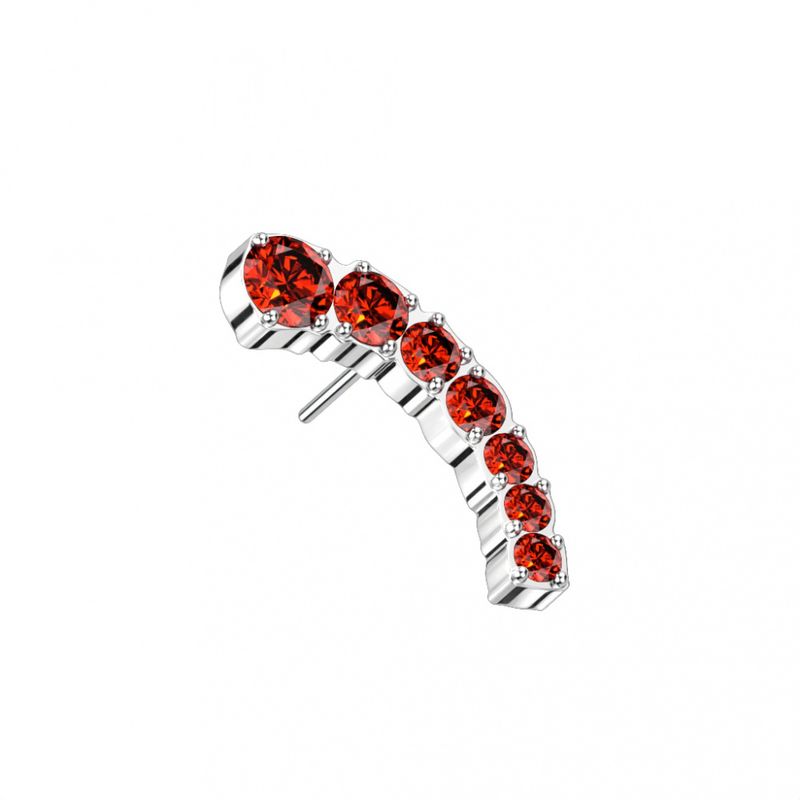 7 Cubic Zirconia Push-fit Red