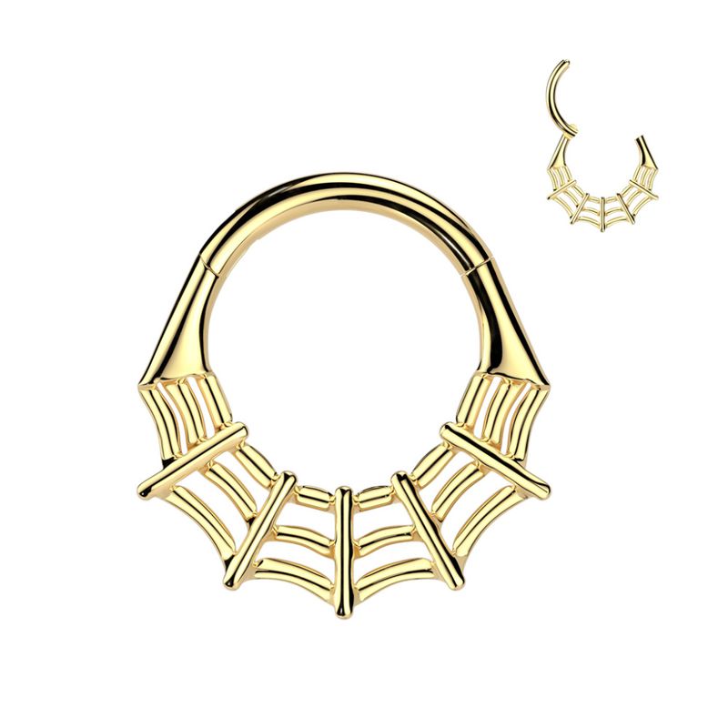 Spider Web Hinged Ring Gold