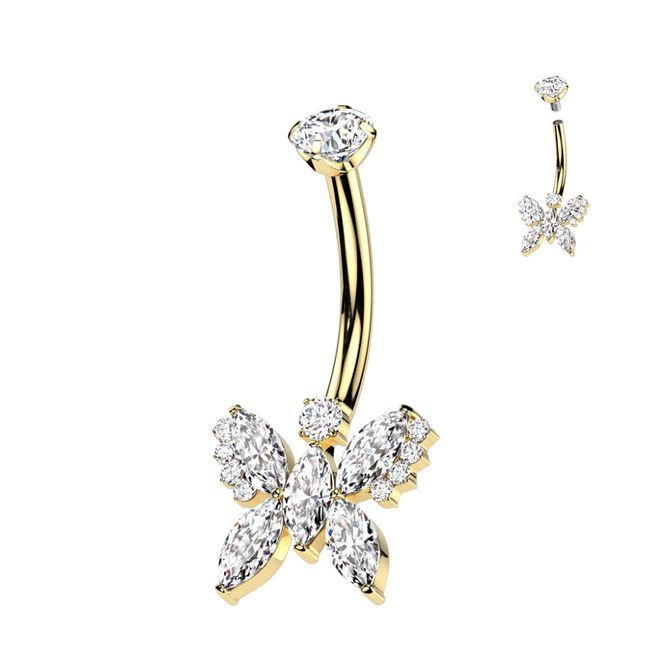 Main Image Crystal Butterfly Belly Ring ...